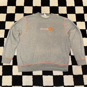 Nike Men's Crewneck Sweater Gray with Orange Accents